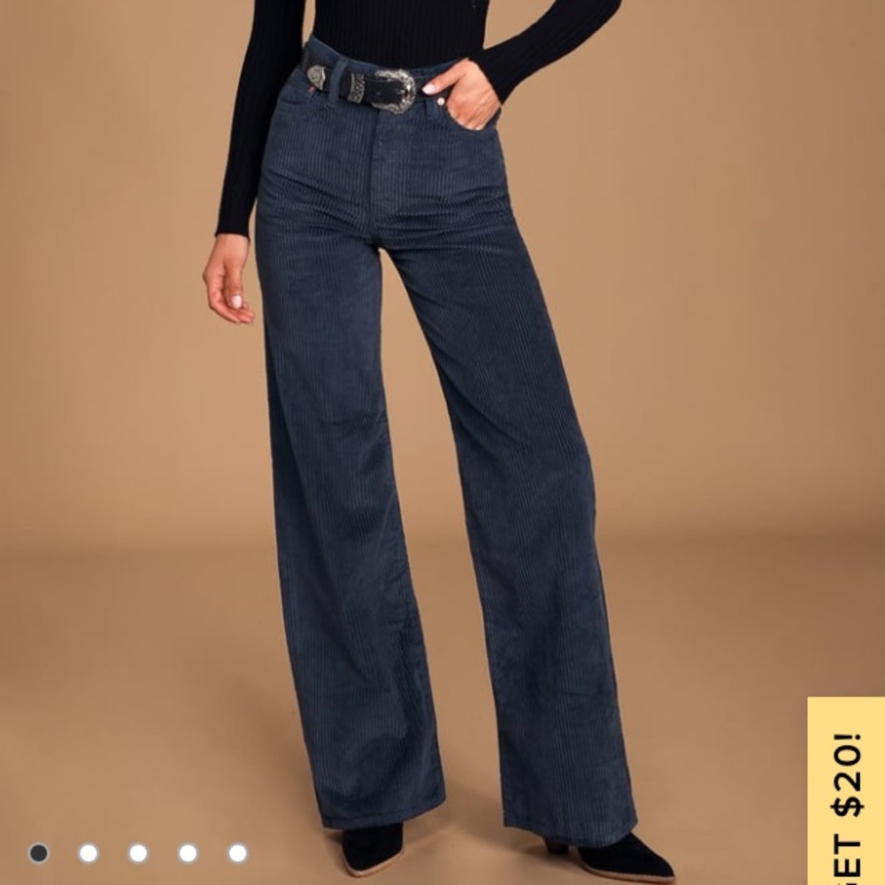 Levi’s Ribcage Wide Leg Corduroy Navy Pants